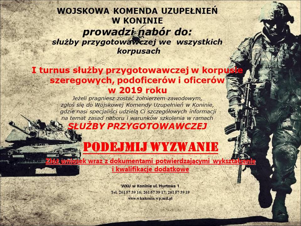 Plakat dotyczący naboru do służby przygotowawczej